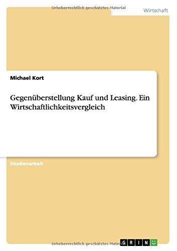 Gegenüberstellung Kauf und Leasing. Ein Wirtschaftlichkeitsvergleich