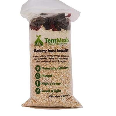 TentMeals Camping et Expedition Nourriture : Myrtille Rafale Porridge Petit Déjeuner. 1 x Large 800 Kcal Lot