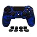 Produktbild Hikfly Silikon mit Gummi-Öl-Gel-Controller Deckel Hautschutz Fall Faceplates Kits für Sony Playstation 4 PS4 / PS4 Slim / PS4 Pro Controller Videospiele mit 8 x FPS Pro Daumen Griffe Caps)(Blau)