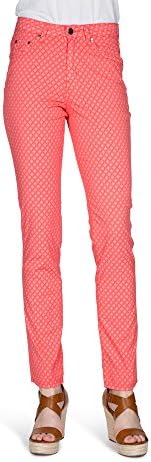 KANOPE Women's Slim Leg Checkered Trousers -  orange - UK M