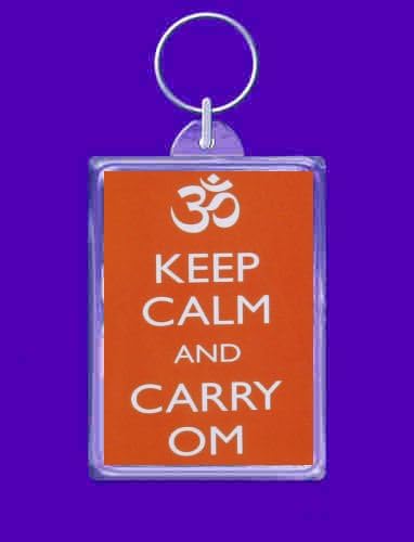 keyring double sided keep calm and carry om novelty funny new keychain key ring