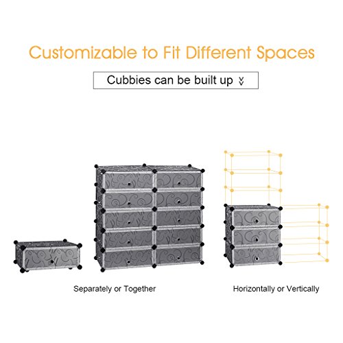 LANGRIA Schuhschrank 10 Kubus Schuhregal Regalsystem Garderobenschrank für Kleidung, Schuhe, Spielzeug und Bücher - 3