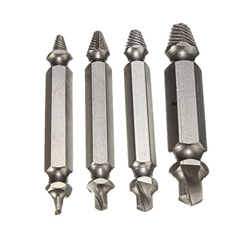 LEXPON 4 Stück Double Side Beschädigte Schraubenausdreher Bolzenzuchtwerkzeug Screw Extractor Out Remover Stiftschraube - 2