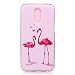 Produktbild HopMore LG K10 2017 Hülle Silikon Transparent Durchsichtig Hüllen Clear Muster Design Bumper Ultra Slim Dünn TPU Motiv Handyhülle One Piece Cover Case LG K10 2017 - Flamingos