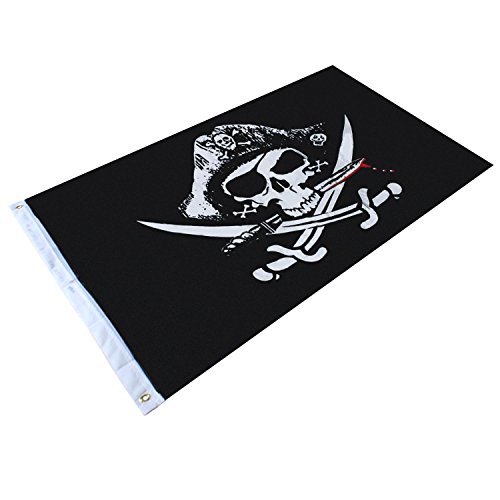90 x 150cm Polyester Halloween Party Skull und Kreuz Totenkopf Säbel Schwerter Piratenflagge Dekorative Fahne Halloween dekoration - 2