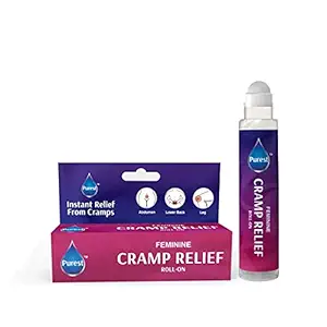 Purest Cramp Relief Roll-On for Women with Instant Relief from Period, Abdomen, Lower Back, Leg Pain, with Ayurvedic Essential Oils No Chemicals, No Side Effects - 10 ml (Pack of 1)