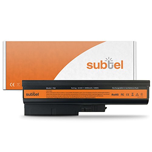 subtel® Akku für Lenovo Thinkpad T61, T500, W500, R500, R60e, R61, R61i, T60p, T61p, SL500 / IBM ThinkPad R60e, T60p, Z60m, Z61e - 4400mAh Ersatzakku für Battery 41, 42T4670, 40Y6797, 92P1131 [...]