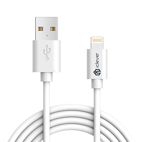 iPhone Charger Cable, iClever [Apple MFi Certified] 6ft 1.8m Premium 8-Pin Lightning to USB Cable with Ultra Compact Connector Head for iPhone X/ 8/ 8 Plus/ 7/ 7Plus/ 6/ 6s Plus/ 5s, iPad Air/ Mini/ Pro