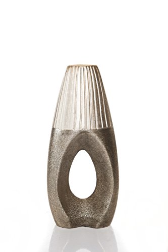 14X8X30 gold Vase Blumenvase Dekovase Deko Keramik modern außergewöhnlich KUP159