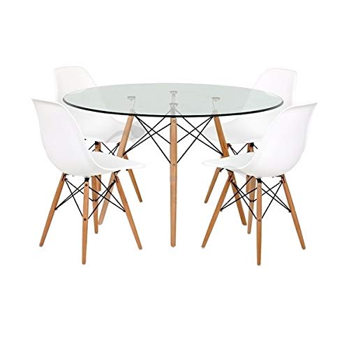 Woopi Conjunto formado por Mesa de Cocina 80 + 4 sillas Tower