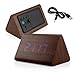 Produktbild GEARONIC TM Modern Dreieckiger Holz LED Holz Alarm Digital Schreibtisch Uhr Thermometer Klassisch Timer Kalender - Braun