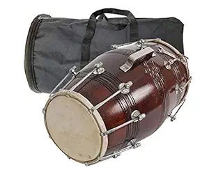 SG MUSICAL - MADE IN INDIA - Professional Handmade Wooden dholak With BAG dholak music instruments 01 SGM001