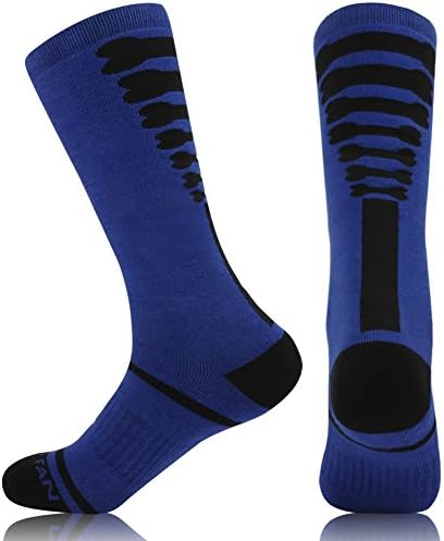 Unisex Adult Cushion Sports Socks Dri-fit Compression Basketball Football Team Socks 2/5 Pairs (Dark Blue#2 Pairs)