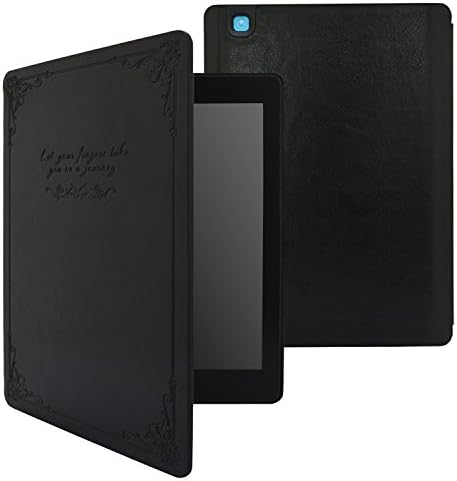 Maxbuy Case For Kobo Aura One, The Book Style Premium Smart Protective Leather Cover Case With Auto Wake &amp; Sleep Function for Kobo Aura One 7.8-Inch (2016 release) (Black)