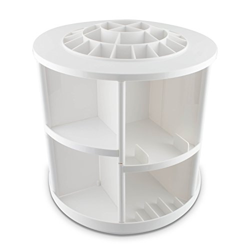 VENKON – Make Up Organizer Sortierkasten für Aufbewahrung von Kosmetik – 360 Grad drehbar – weiß - 4