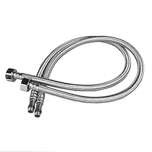 SCW Bathroom Kitchen Basin Mixer HOT & Cold TAP Hose Connection Pipe with 60CM Stainless Steel with 2 PIS Made in India Manufacturing