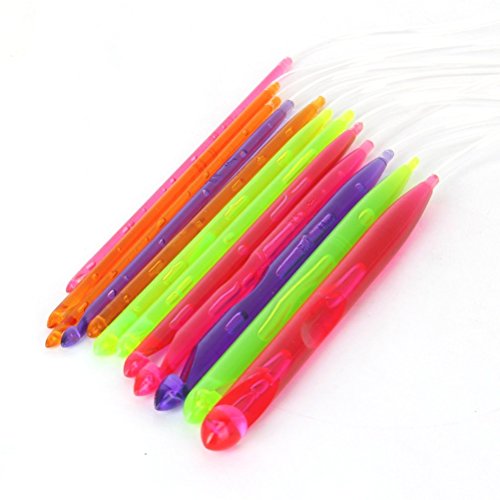 PIXNOR 12 bunte afghanischen tunesischen Kunststoff Teppich-Haken-Stricknadeln (3.5 mm bis 12,0 mm) - 5