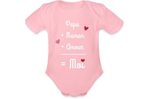 Spreadshirt Papa Maman Amour Calcul Grossesse Naissance Idée De Cadeau Body Bébé Bio Manches Courtes