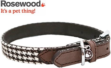 Chocolate &amp; Cream Designer Luxury Dog Collar, Choose Size, (Large Collar)