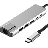 Coverzone Type-c To (4k) Hdmı Hub 6 in 1 Rj45 Lan 2 X usb 3.0 Type-c Girişli Bilgisayarlar ve Macbook ile Uyumlu &Ccedil;oklayıcı, &Ccedil;