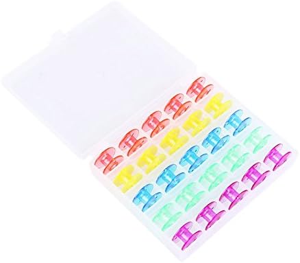 Candoran 25 Pcs Plastic Sewing Machine Bobbins Spools for Brother Janome Singer Elna with a Plastic Box
