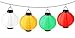 Produktbild COM-FOUR LED Solar Lampion Chinalampe Solarleuchte Solarlampe Laterne Lampe Deko- & Partylicht - grün, rot, gelb, weiß - 4er Set (Rund - 24 cm)