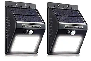 Burrow Solar Light 20 LED Bright Outdoor Security Lights with Motion Sensor Wireless Waterproof Night Lighting Solar Powered Spotlight for Garden, Wall, Path, Front Door, Deck, Driveway - Pack of