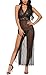 Produktbild Transparenter Damen Kleid Spitze Nachthemd Schlafanzüge Nachtwäsche Negligees Langarm lang Dessous Reizwäsche Babydoll …
