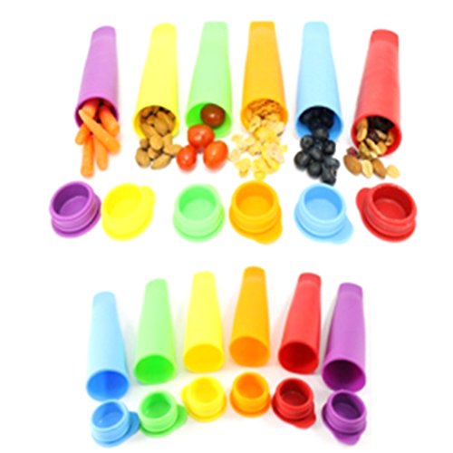 ODN Ice Pop Maker Eis Pop Formen eis am Stiel form-Set eis am stiel-Fuellen mit Saft, Soda, Joghurt-BPA frei Lebensmittelqualitaet Silikon (Orange) - 2