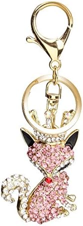 Wallybell Fashion Fox Refined Taste Alloy Rhinestone Keychain Key Ring Gift