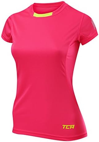 TCA Women's Atomic Short Sleeve QuickDry Slim Fit Pro Training Top - Pink, S