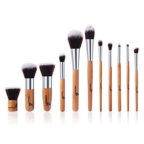 Makeup Bürsten Make-Up Pinsel Kabuki Foundation Pinsel Schminkpinsel Kosmetikpinsel Ideal für Cremige Pudrige oder Flüssige Foundation Dichte Synthetische Premium Pinselhaare für Make-Up Profis & Anfänger Empfohlen Kosmetischer Komestik Puder-Werkzeug-Satz mit Tasche MT052