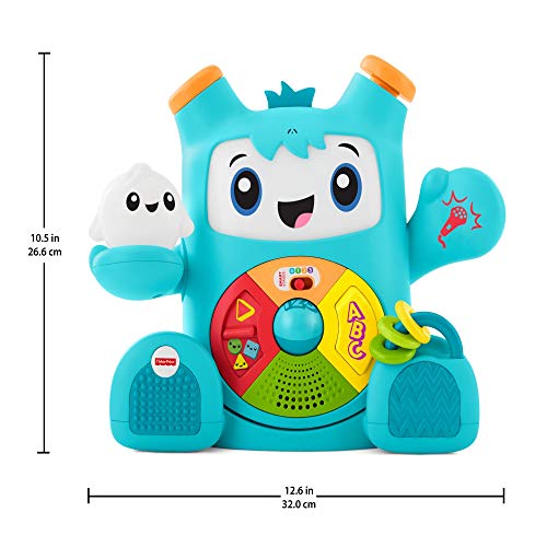 Fisher-Price Mon Ami Rocki robot interactif jouet sons et lumières pour apprendre à bébé les lettres et les formes, 6 mois et plus, version française, FXD01 – Image 10