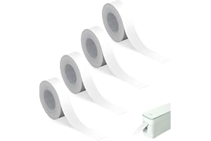 YZROHYI 4 Rotoli Nastro Termoadesivo Impermeabile 15 mm X 4 m,Stampa Etichette Adesive a Nastro Bianche,Nastros Di Ricambio per Etichette Stampante,Autoadesivo Etichettatrice Adesive Date per Casa