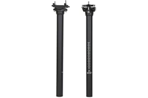 QIKU Reggisella da Bicicletta Ultraleggero in Carbonio Completo arretrato 0 ° UD Lunghezza Nero 350 / 400mm