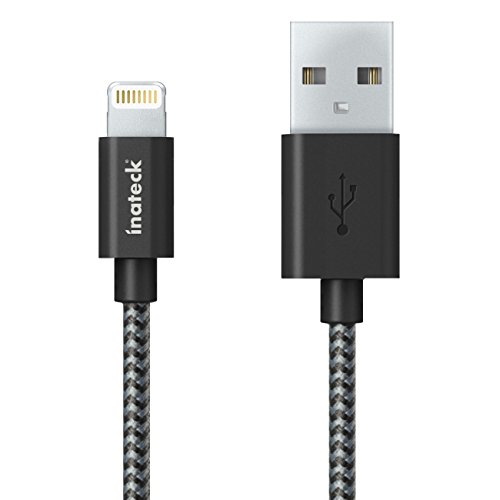 [Apple MFI zertifiziert] Inateck 1.2m Lightning Kabel USB-Sync-Kabel mit Aluminium Stecker Für iPhone 6/6 Plus/5S/5C/5, iPad Air/mini/mini 2/iPad 4 Gen, und iPod nano 7 Gen, Schwarz
