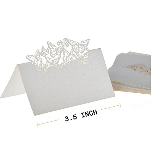 50 Schmetterlinge Laser Geschnitten Namen Platz Karten Hochzeitsgast Tischkarten Weiss - 5