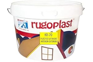 Rugoplast KR-70 Pintura Plástica Satinada Interior/Exterior Muy Lavable, Blanco, 6 L