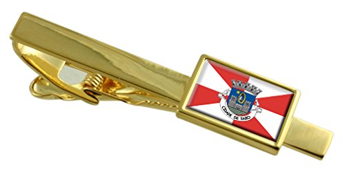 Preisvergleich Produktbild Die Stadt Faro Portugal Flagge Gold Krawattenclip