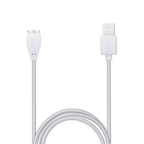 Lumsing Fitbit Surge USB Ladekabel Nylon Kabel 3.3 feet/1M Ersatz Ladekabel Power Kable für Fitbit Surge Fitniss (Weiß)