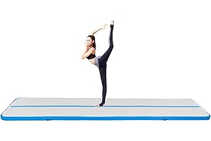 JAYEUW Air-Track Tapis de gymnastique, gonflable avec pompe électrique, tapis de gymnastique en PVC de 4 pouces d'épaisseur, tapis de fitness, tapis de yoga, tapis d'entraînement