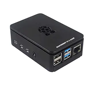 PiBOX India Raspberry Pi 4 Case 1Gb, 2GB, 4GB, 8GB Black, Raspberry Pi 4 Case with air vents, with logo top screwless modular design, ports access for Raspberry Pi 4 Model B, Pi 4B, Pi 4,Camera and Ports ABS (Black)