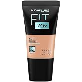 Maybelline New York Liquid Foundation, Matte & Poreless, Full Coverage Blendable Normal to Oily Skin, Fit Me, 310 Sun Beige,