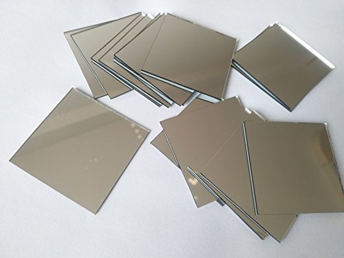 Espejo cuadrado de cristal mosaico azulejos cuadrados manualidades espejos DIY accesorio, 2 pulgadas