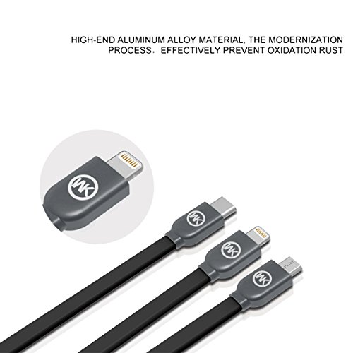 USB C Cable,Hizek 3 in 1 Charging Cable 1M 8 Pin Lightning+Type C+Micro USB Connector for iPhone 7/6/5, Galaxy S3/S4/S5/S6/S7 Edge/S8,Nexus 6P, 5X and More reviews USB C Cable,Hizek 3 in 1 Charging Cable 1M 8 Pin Lightning+Type C+Micro USB Connector for iPhone 7/6/5, Galaxy S3/S4/S5/S6/S7 Edge/S8,Nexus 6P, 5X and More