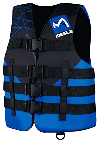 MESLE Schwimmweste Ride 4-Gurt, 50 N Schwimmhilfe, Doppelgrößen, schwarz-blau
