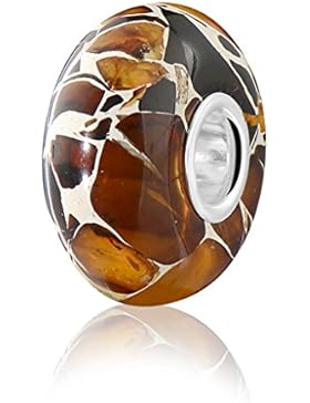 ANDANTE - Premium Collection - Echter OSTSEE Bernstein Bead Charm Kettenanhänger in 925 Sterling Silber - zertifiziert...