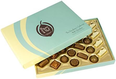Valentines Day Luxury Milk Chocolate Box with 28 Individually Handcrafted Chocolates in a Gift Box, Vegetarian Society Certified
