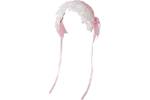 COSDREAMER Copricapo da ragazza Lolita Copricapo da cameriera Cosplay Copricapo da fiore in pizzo