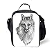 Produktbild MLNHY School Supplies Fox,Sketchy Fox Portrait Hunting Predator Vixen Vulpine Nature Inspired Hand Drawing Decorative,Grey Black White for Girls or Boys Washable